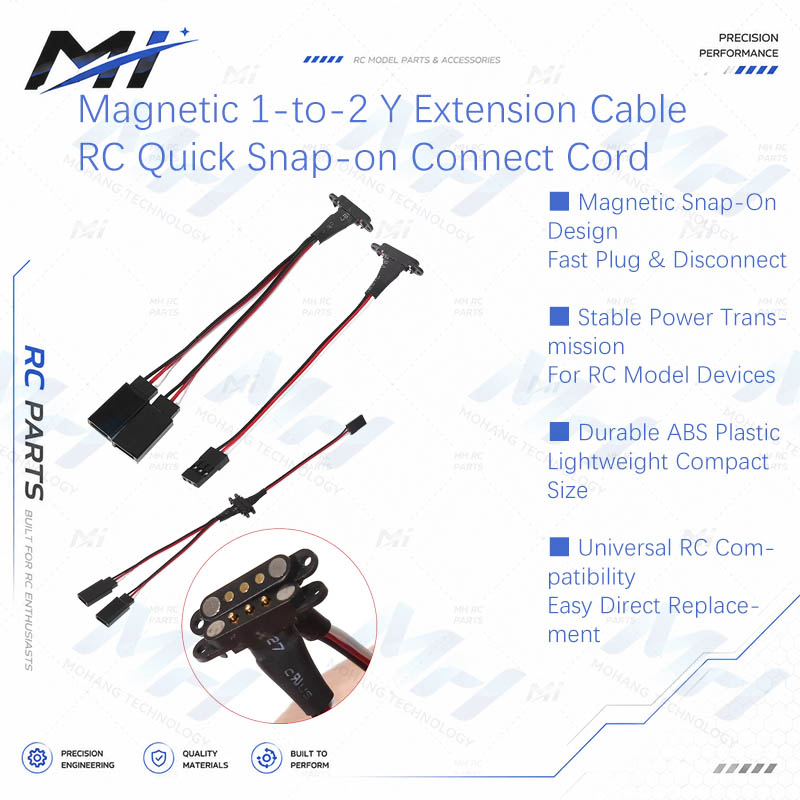 Rc Helicopter Battery - Câble d'extension magnétique 1-vers-2 avec connecteur